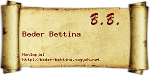 Beder Bettina névjegykártya