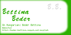 bettina beder business card